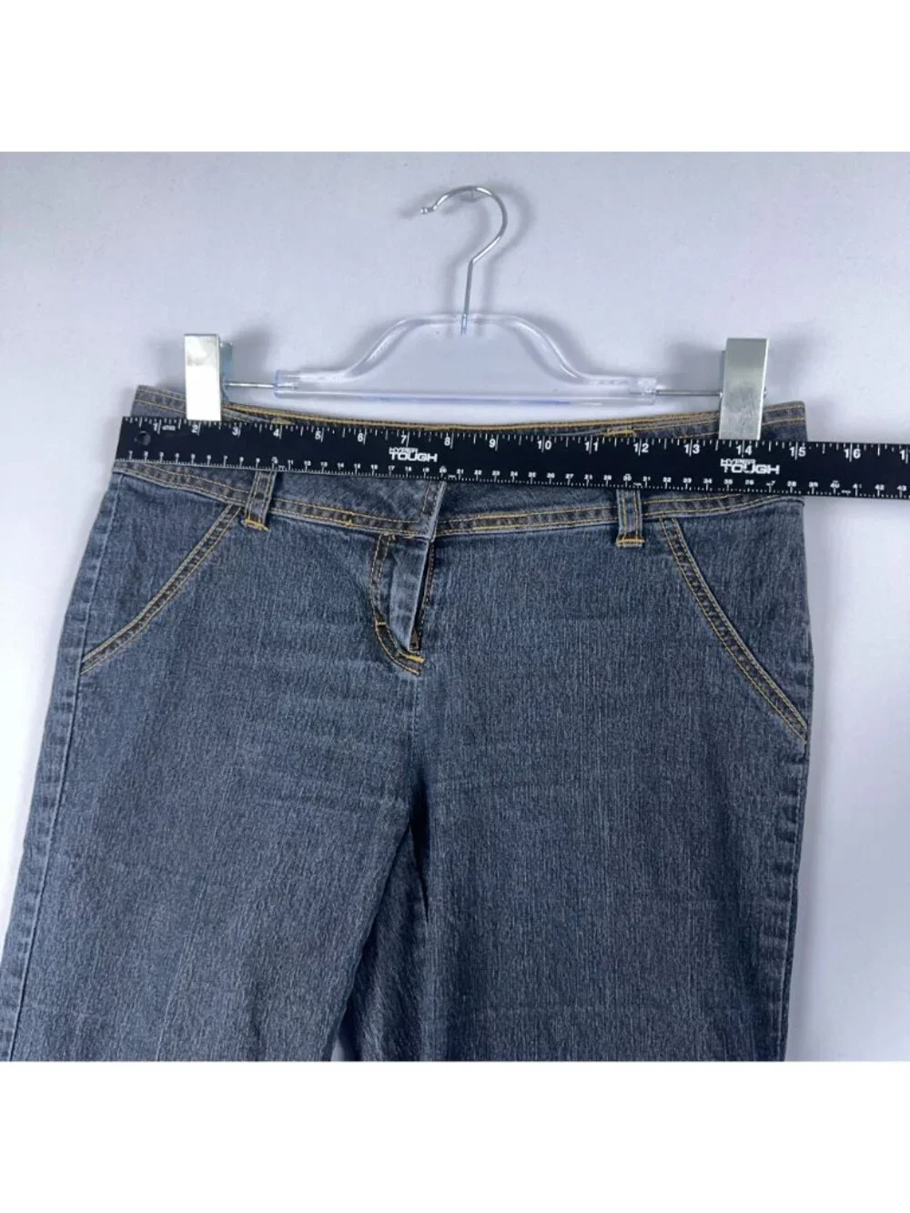 Bisou Bisou Bermuda Shorts Women Size 2 Mid-Rise Blue Classic Fit Stretch